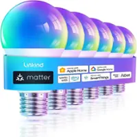 Linkind - A19 Matter 60W Smart RGBTW LED Bulb (6-Pack) - Front_Zoom