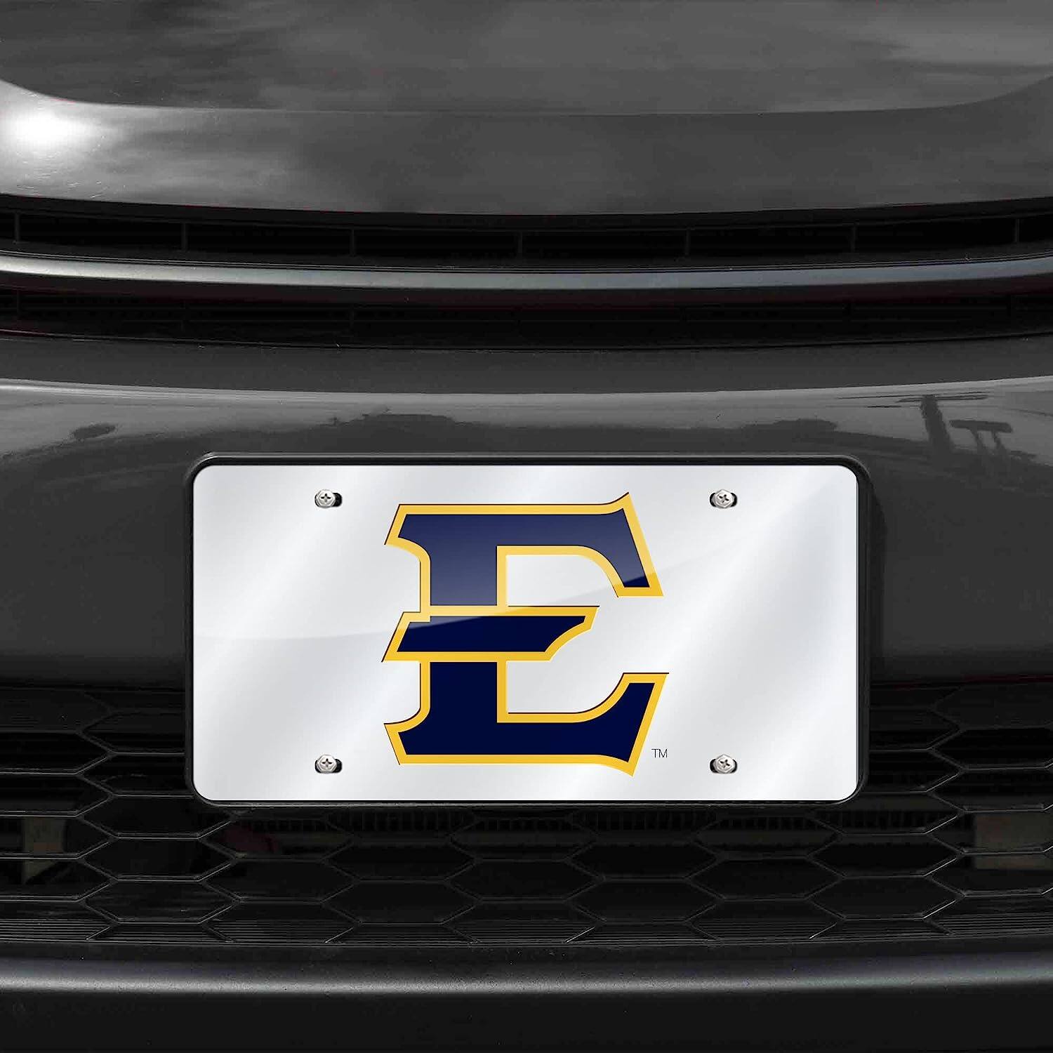 Alt View 1. Rico Industries - East Tennessee Buccaneers Mirrored Laser Cut License Plate Laser Tag - Multi.