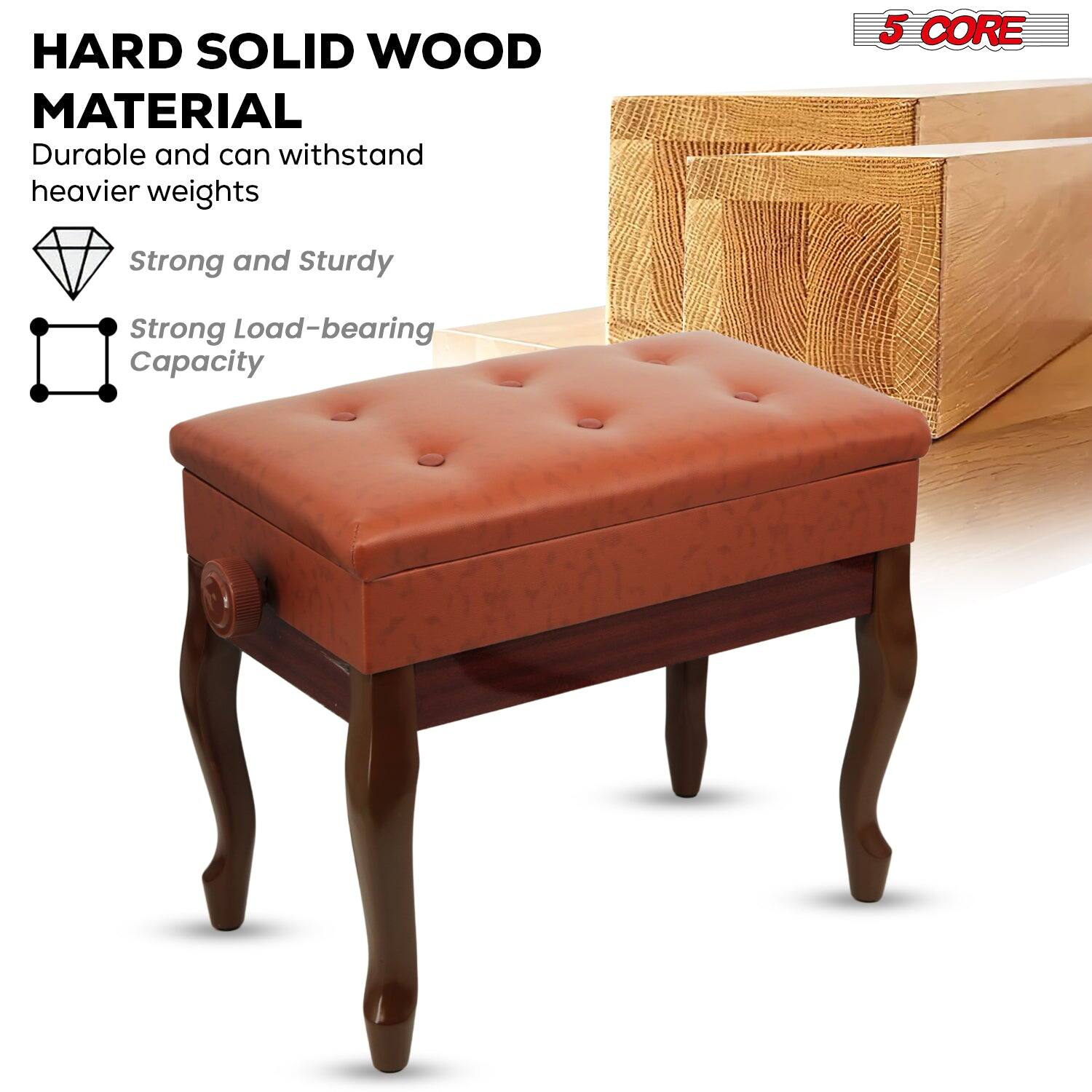 HARD SOLID WOOD MATERIAL, Durable and can withstand heavier weights, Strong and Sturdy, Strong Load-bearing Capacity, 5 CORE