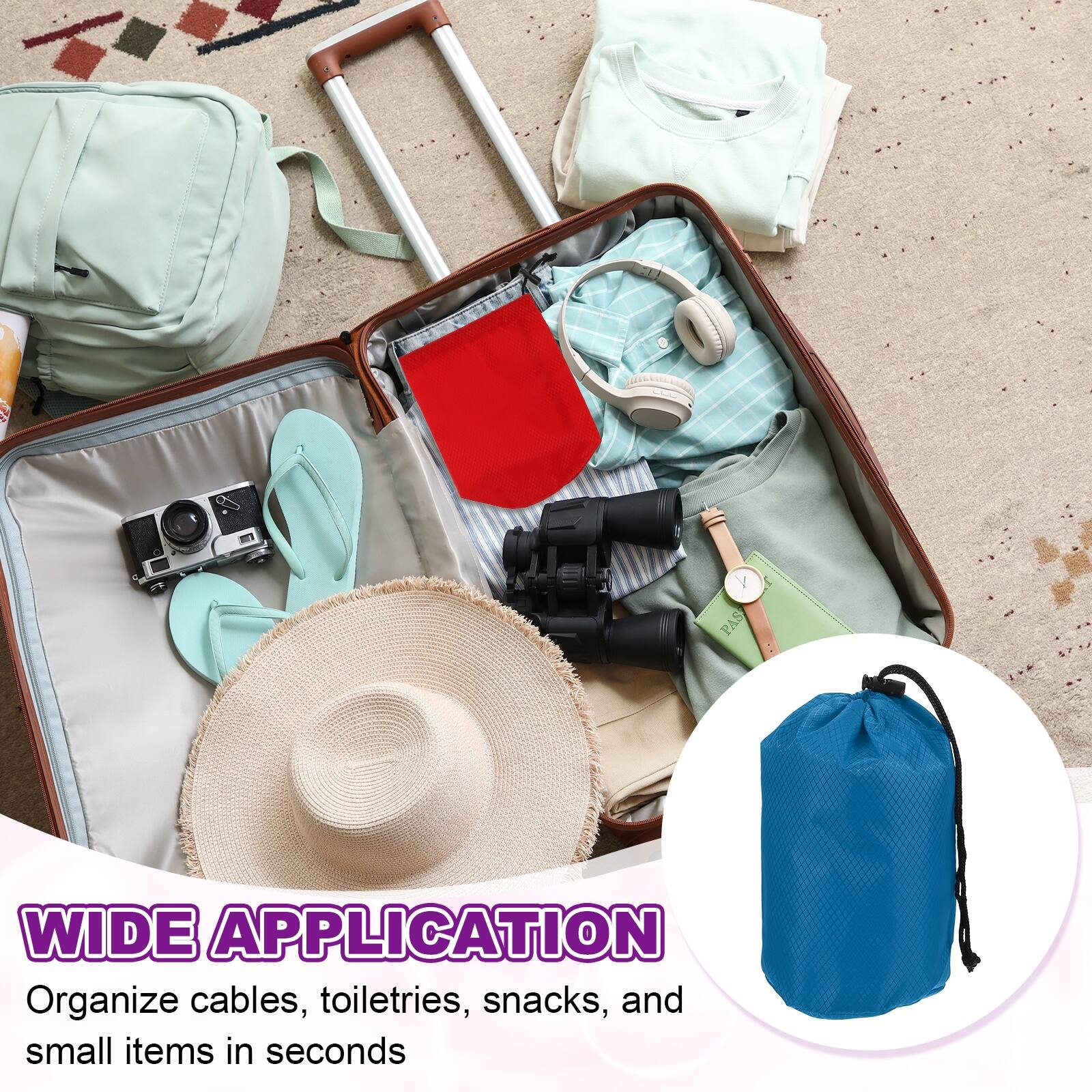 WIDE APPLICATION  
Organize cables, toiletries, snacks, and small items in seconds