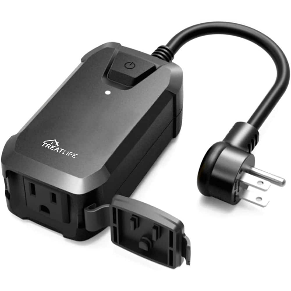 RTMB - Outdoor Smart Dimmer Plug, Works with Alexa & Google Home, 400W, IP44 - Black