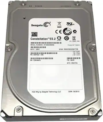 00-6100202123
Seagate LR US 106814 KAD ERIAL NTF6 TM
Constellation ES.2
D33027
20 ST-Constellation ESR
MODEL NUMBER: ST33000650NS
Product of Thailand
DATE: 12507
WWN: 5000C5004D92772A
PN: 9SM160 - 038
VDC AMPS
+5V 0.58 A
12V 0.53 A
SN: Z293A4RJ
FW: NAO0
SITE: KRATSG
HDD Mfg by Seagate Technology LLC
DOM: 06/2012