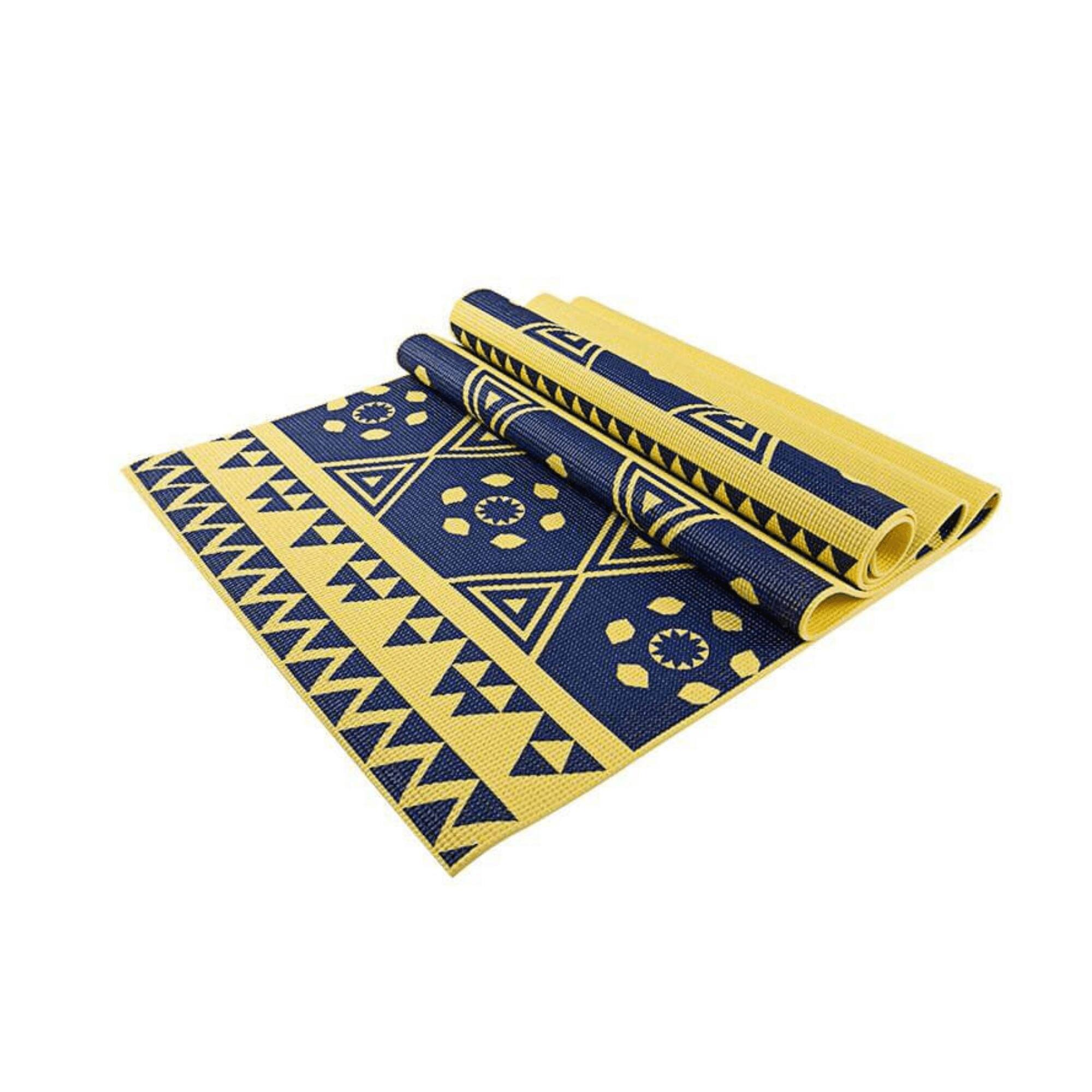 Front. Maji Sports - Printed PVC Yoga Mat - Yellow.