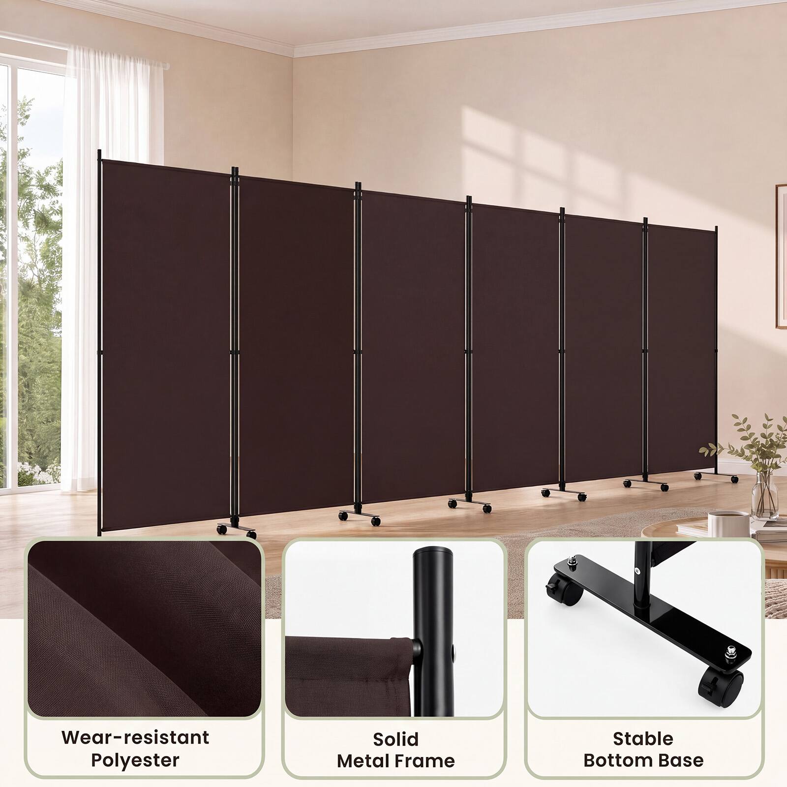 Wear-resistant Polyester  
Solid Metal Frame  
Stable Bottom Base