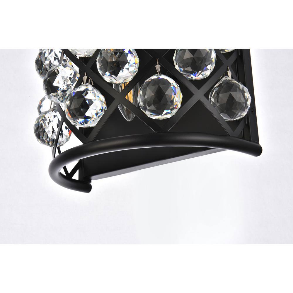 Alt View 1. Urban Classic - Madison 1 light Matte Black Wall Sconce Clear Royal Cut Crystal - Matte Black.