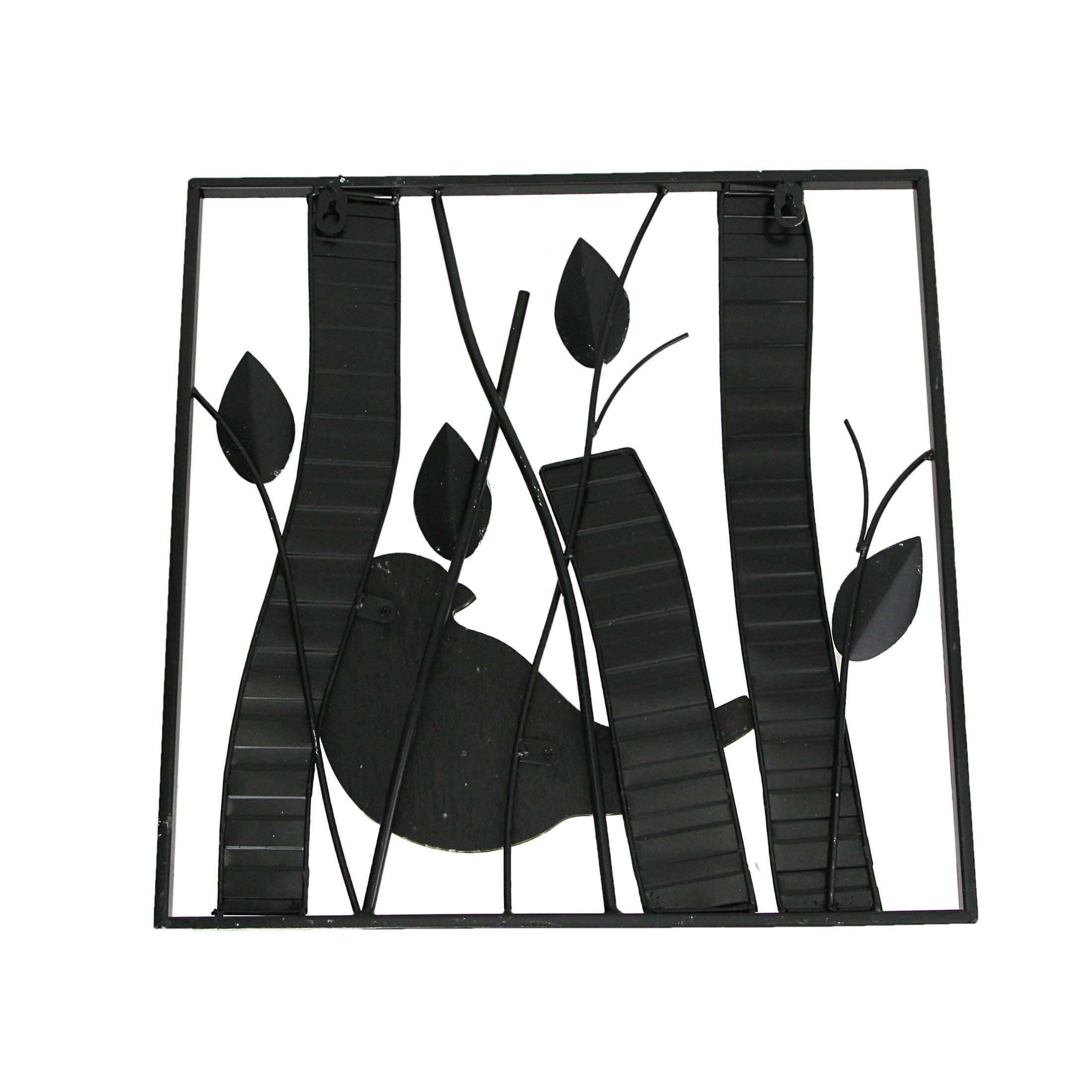 Alt View 2. Zeckos - Set / 2 Rustic Green Wood & Metal Leaf Birds & Branches Wall Sculpture Art Decor - Multicolored.