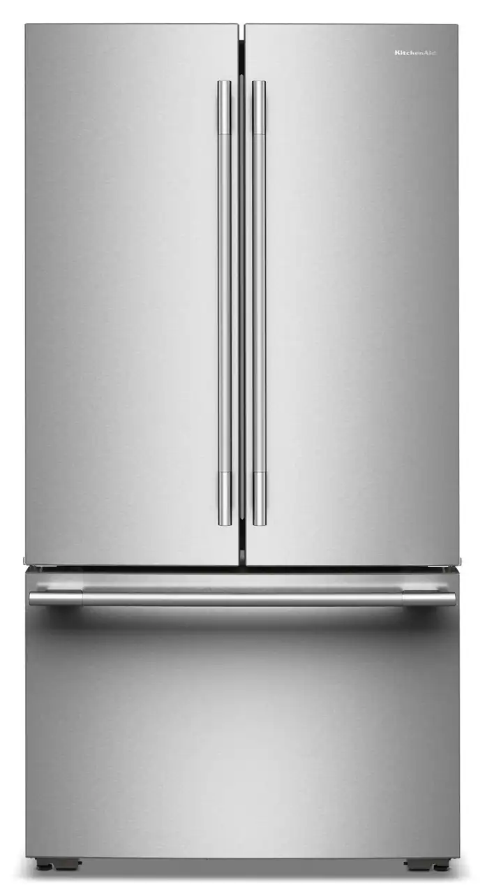 KitchenAid - 24 Cu. Ft. French Door Counter-Depth Refrigerator with Interior Dispense - Stainless Steel
