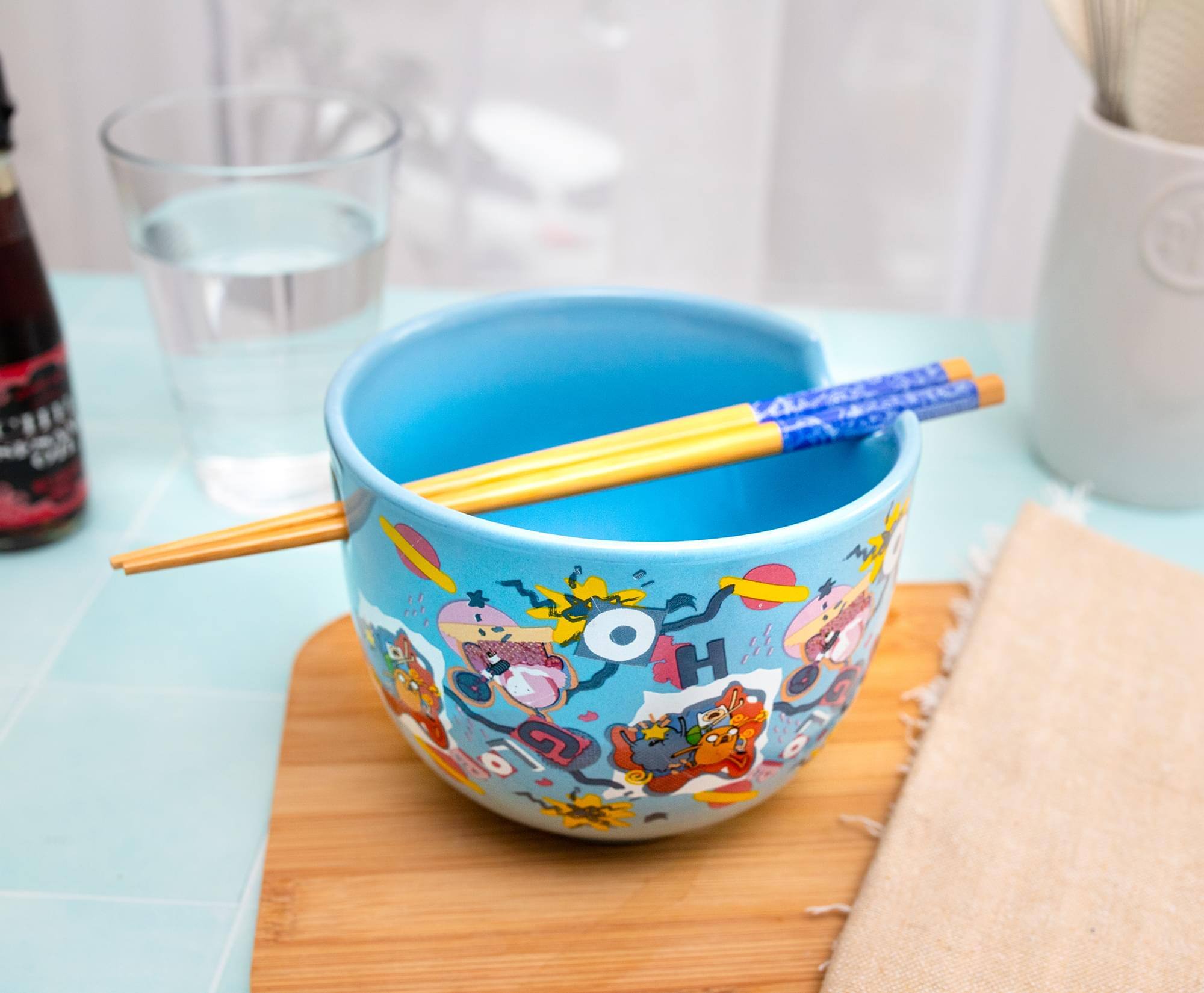 Alt View 3. Silver Buffalo - Adventure Time Toss Print 20-Ounce Ramen Bowl and Chopstick Set - Blue.