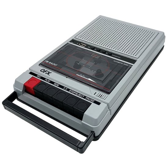 Front. QFX - Cassette Player and Recorder with Bluetooth and USB - Silver.