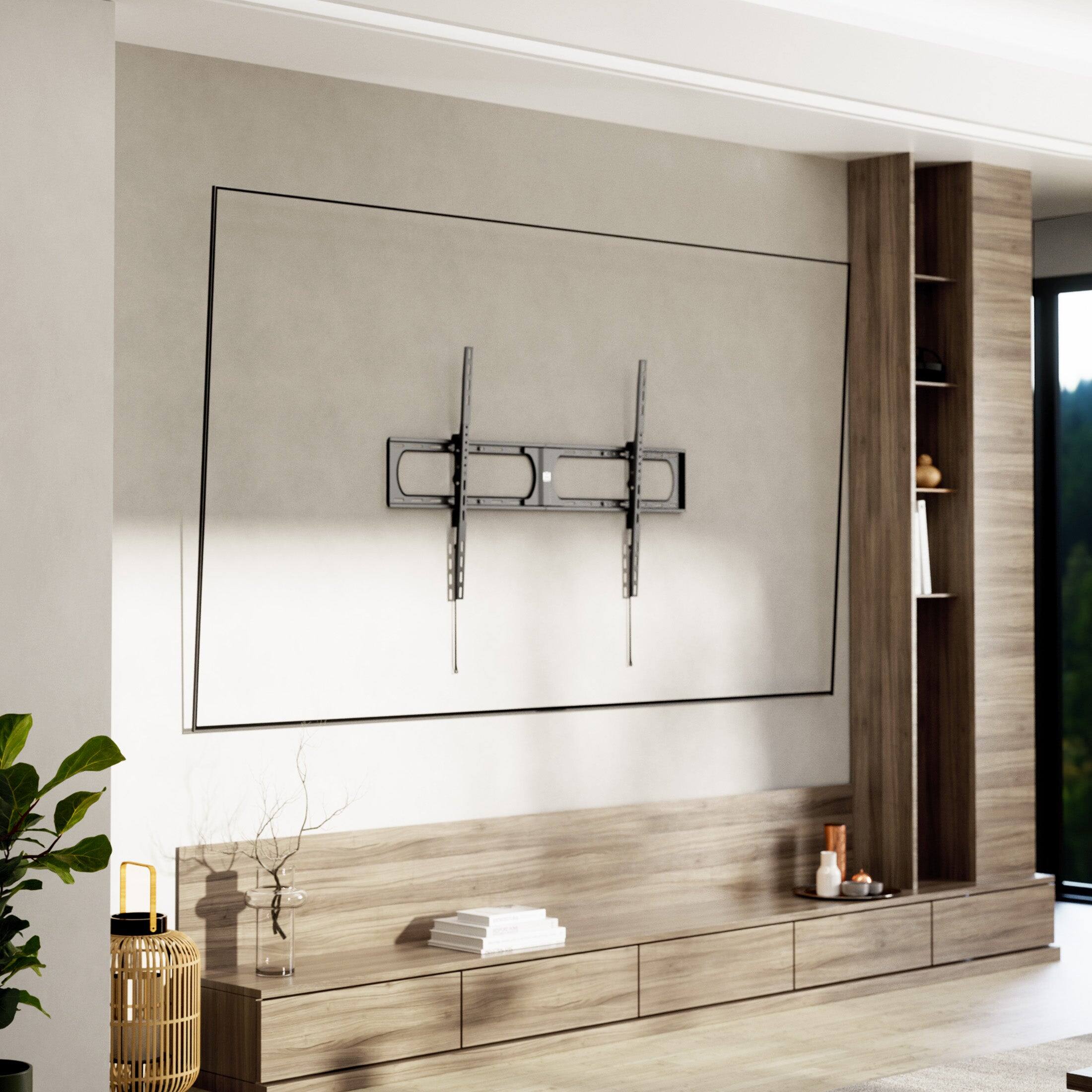 Angle. Mount-It! - Heavy-Duty XL Tilt TV Wall Mount for 37-140 Inch TVs, Low Profile, 275 lb Capacity - Black.