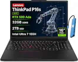 Lenovo - Upgraded - ThinkPad P16s Gen3 16"FHD+ Mobile Workstation Laptop - RTX 500 Ada - Intel Ultra 7 155H - 32GB RAM - 2TB SSD - Win 11Pro - Black