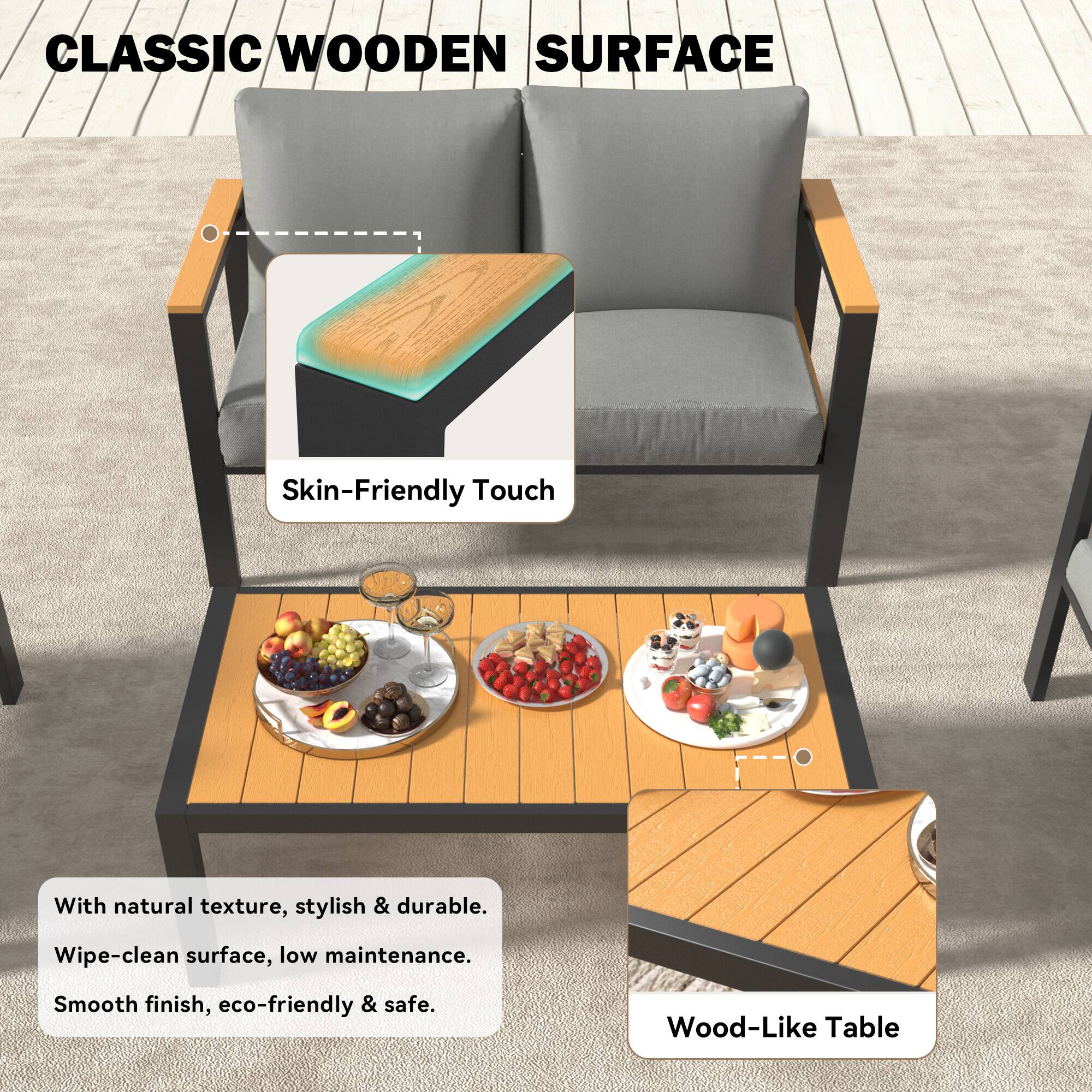 CLASSIC WOODEN SURFACE

Skin-Friendly Touch

With natural texture, stylish & durable.  
Wipe-clean surface, low maintenance.  
Smooth finish, eco-friendly & safe.

Wood-Like Table