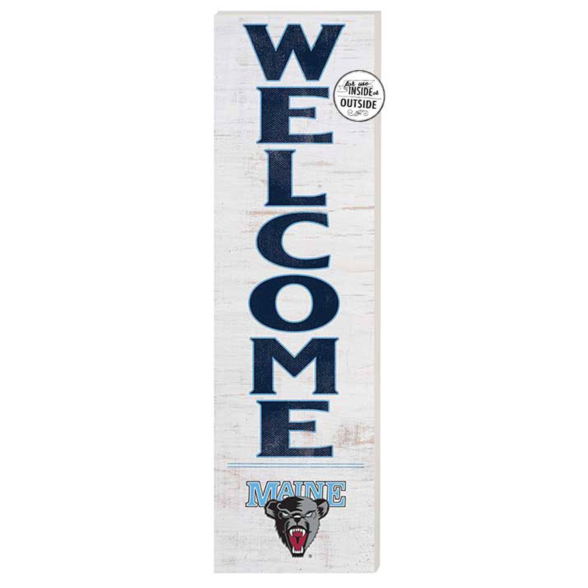 White Maine Black Bears 10'' x 35'' Indoor/Outdoor Welcome Sign