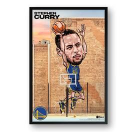 Sporticulture - Stephen Curry Golden State Warriors Framed 27" x 39" Player Caricature Art - Multicolor