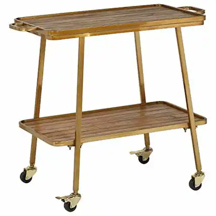 Angle. Adore Decor - Felix Bar Cart - Gold.