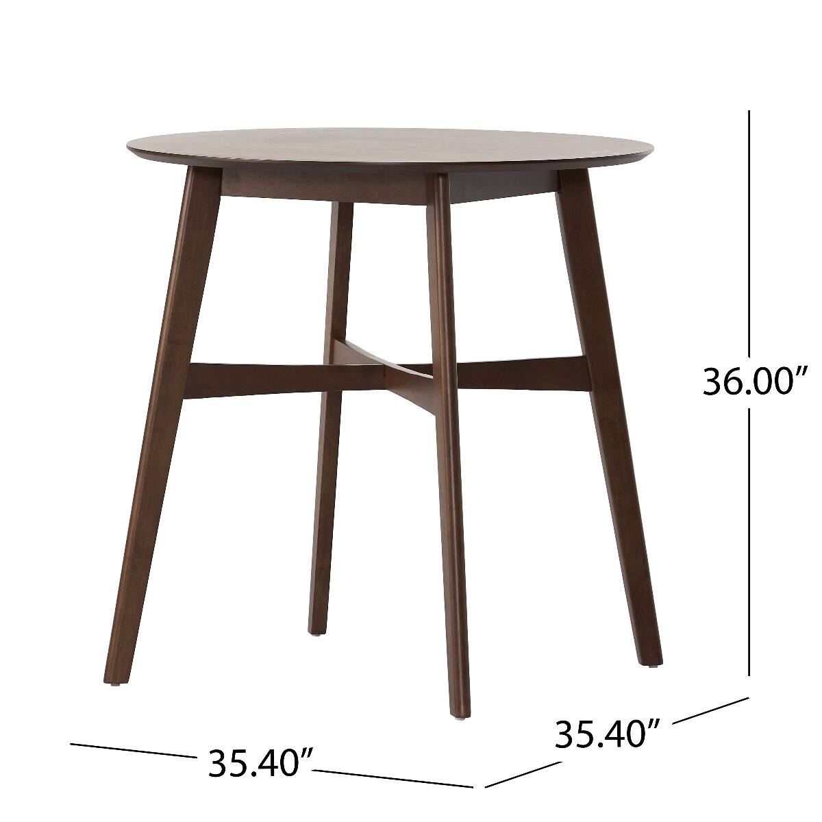 Loheer Round Counter Height Dining Table, Walnut Brown Engineered Wood ...