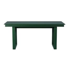 WestinTrends - Paloma 68" Outdoor HDPE Modern Rectangular Patio Dining Table With Umbrella Hole - Dark Green