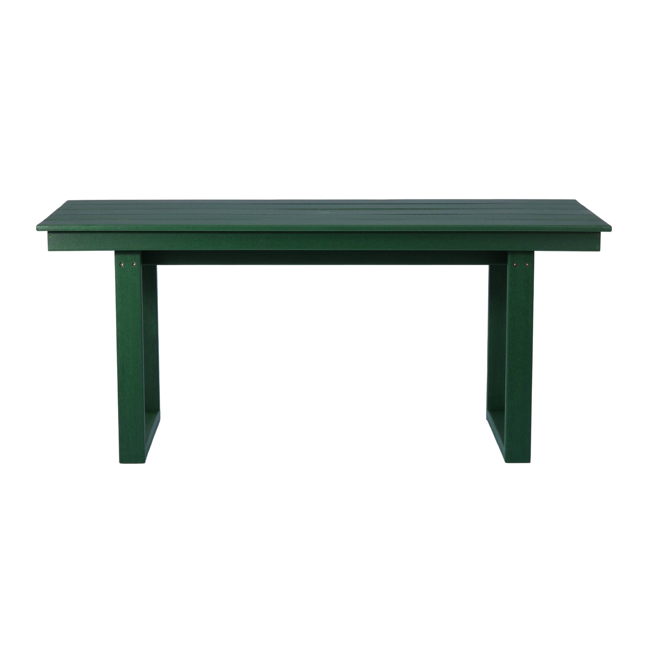 Left. WestinTrends - WestinTrends Paloma 7-Piece Modern HDPE Outdoor Patio Dining Table Set With Umbrella Hole - Dark Green.
