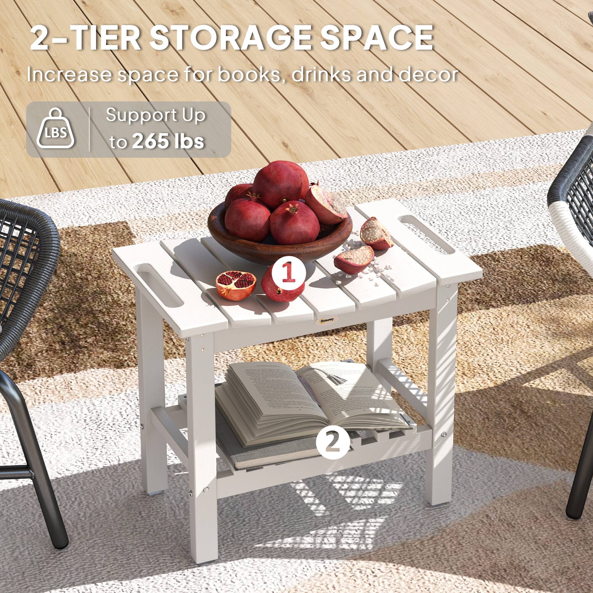 2-TIER STORAGE SPACE
Increase space for books, drinks and decor
Support Up to 265 lbs
1 - 2