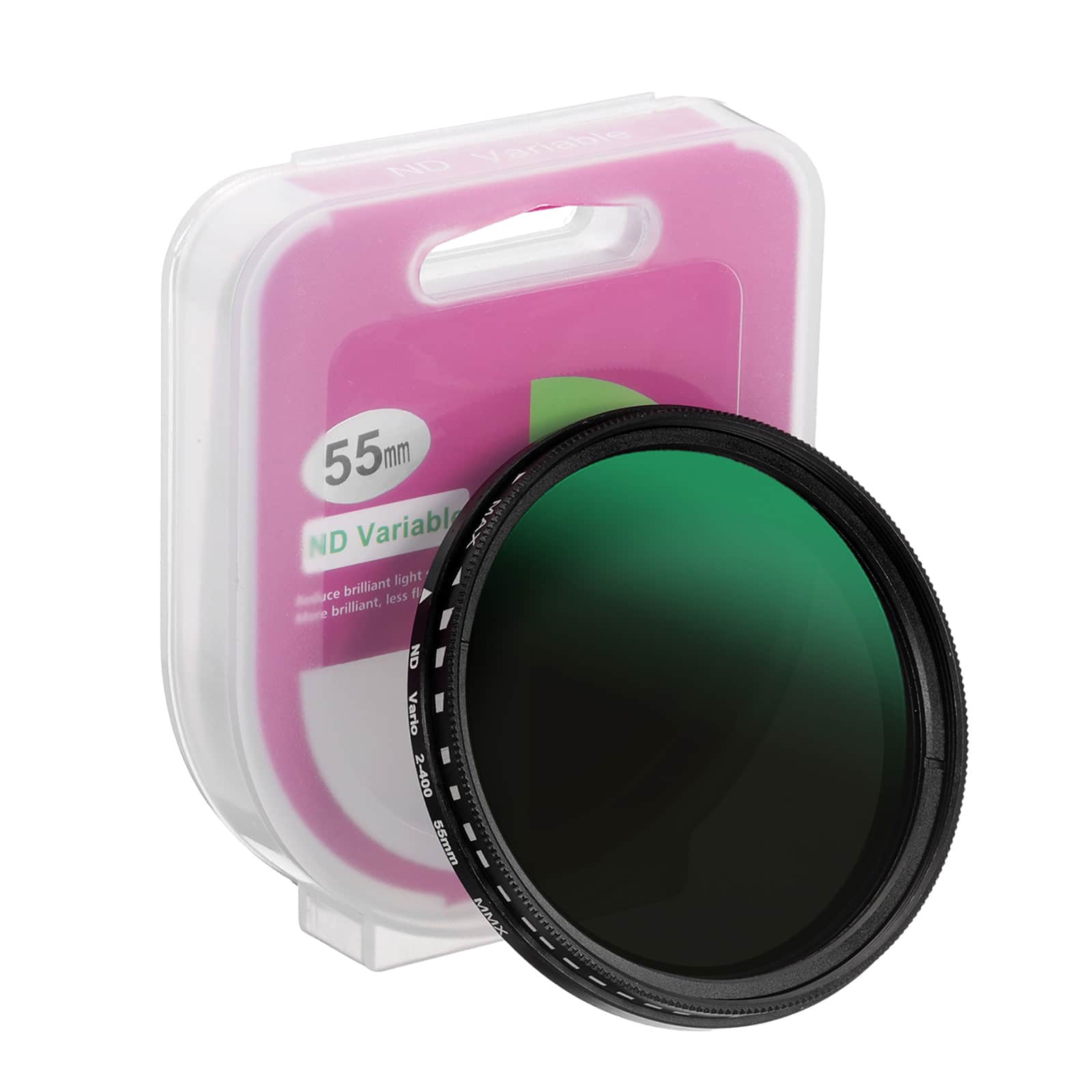 Unique Bargains - 55mm ND Filter, Variable ND2-ND400 Adjustable Neutral Density Slim Optical with Cap for Vlog