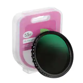 Unique Bargains - 55mm ND Filter, Variable ND2-ND400 Adjustable Neutral Density Slim Optical with Cap for Vlog