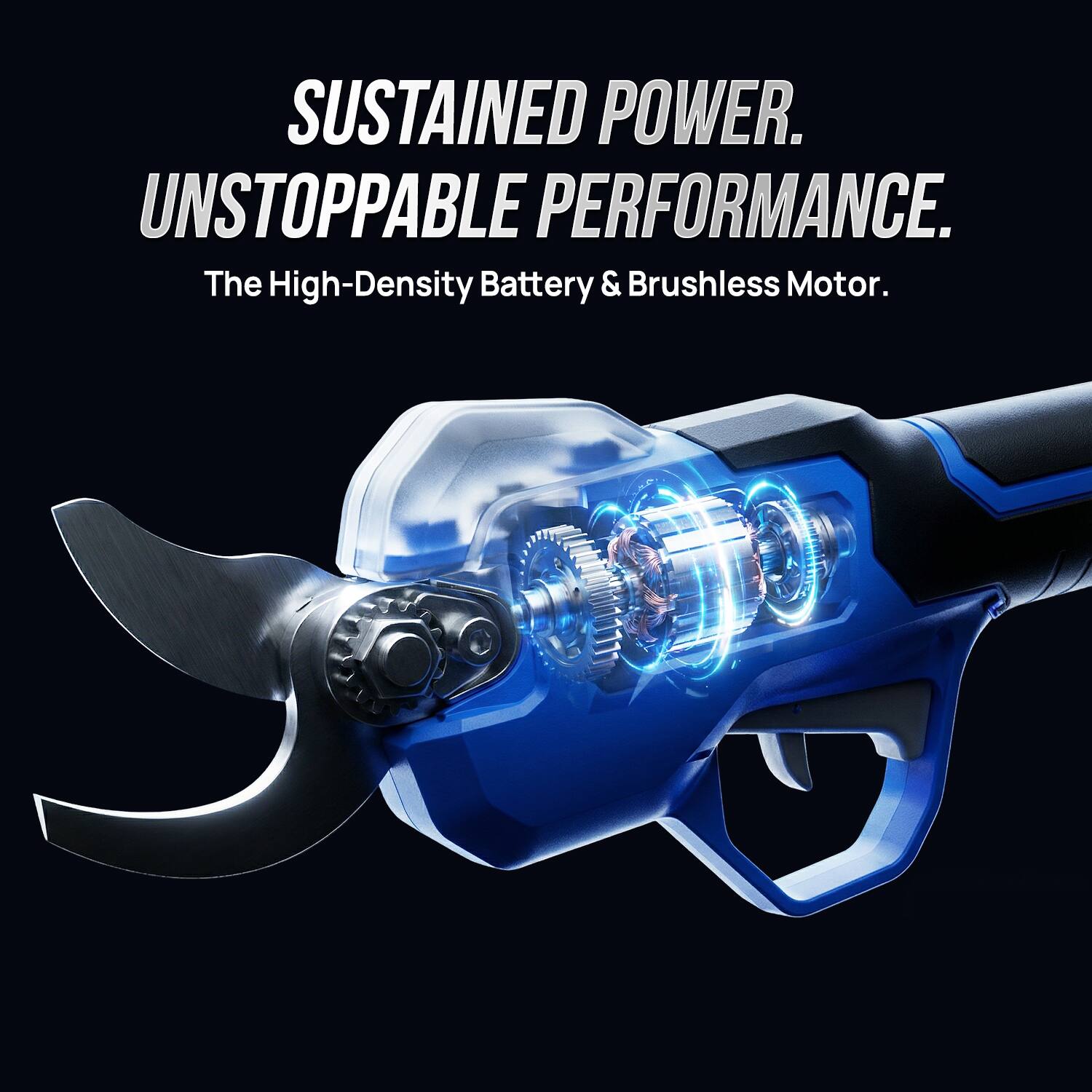 SUSTAINED POWER.  
UNSTOPPABLE PERFORMANCE.  
The High-Density Battery & Brushless Motor.