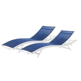 Outdoor Escape - Outdoor Patio Chaise Lounge Set Of 2 With Comfortable Design, Durable Material - White