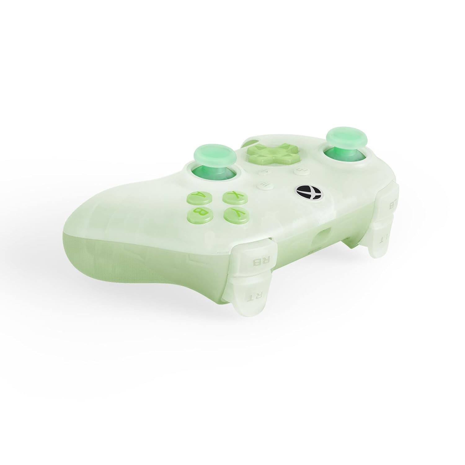 Angle. 8BitDo - 8Bitdo Ultimate Mini Wired Controller with RGB Ring, Hall Effect Joysticks and Triggers for Xbox, Windows - Translucent - Green.