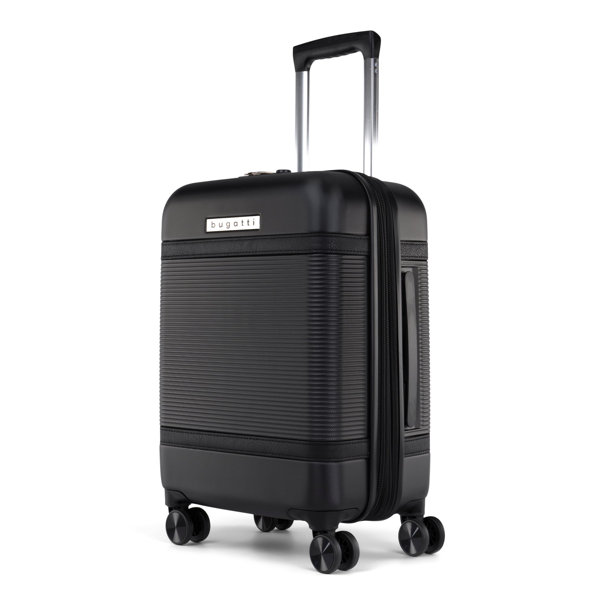 Angle View: Bugatti - Wellington Carry on Suitcase - Black