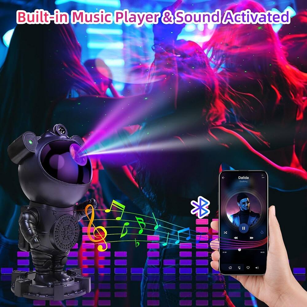 Built-in Music Player & Sound Activated