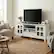 Left. Simpli Home - Acadian 60W Low TV Stand with Drawers, Glass Doors and Shelves - White.