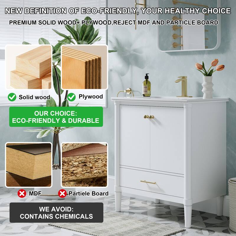NEW DEFINITION OF ECO-FRIENDLY, YOUR HEALTHY CHOICE  
PREMIUM SOLID WOOD + PLYWOOD, REJECT MDF AND PARTICLE BOARD  

Solid wood  
Plywood  

OUR CHOICE:  
ECO-FRIENDLY & DURABLE  

MDF  
Particle Board  

WE AVOID:  
CONTAINS CHEMICALS