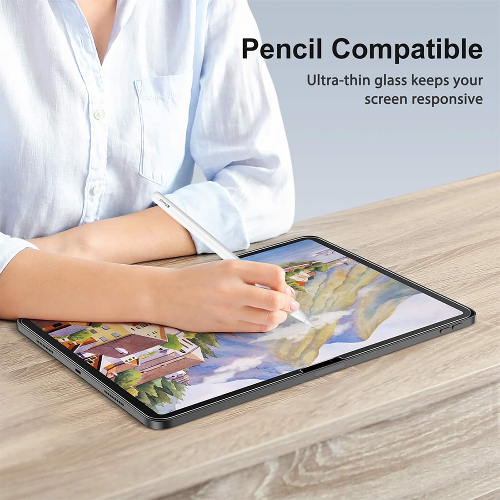 Pencil Compatible: Ultra-thin glass keeps your screen responsive.