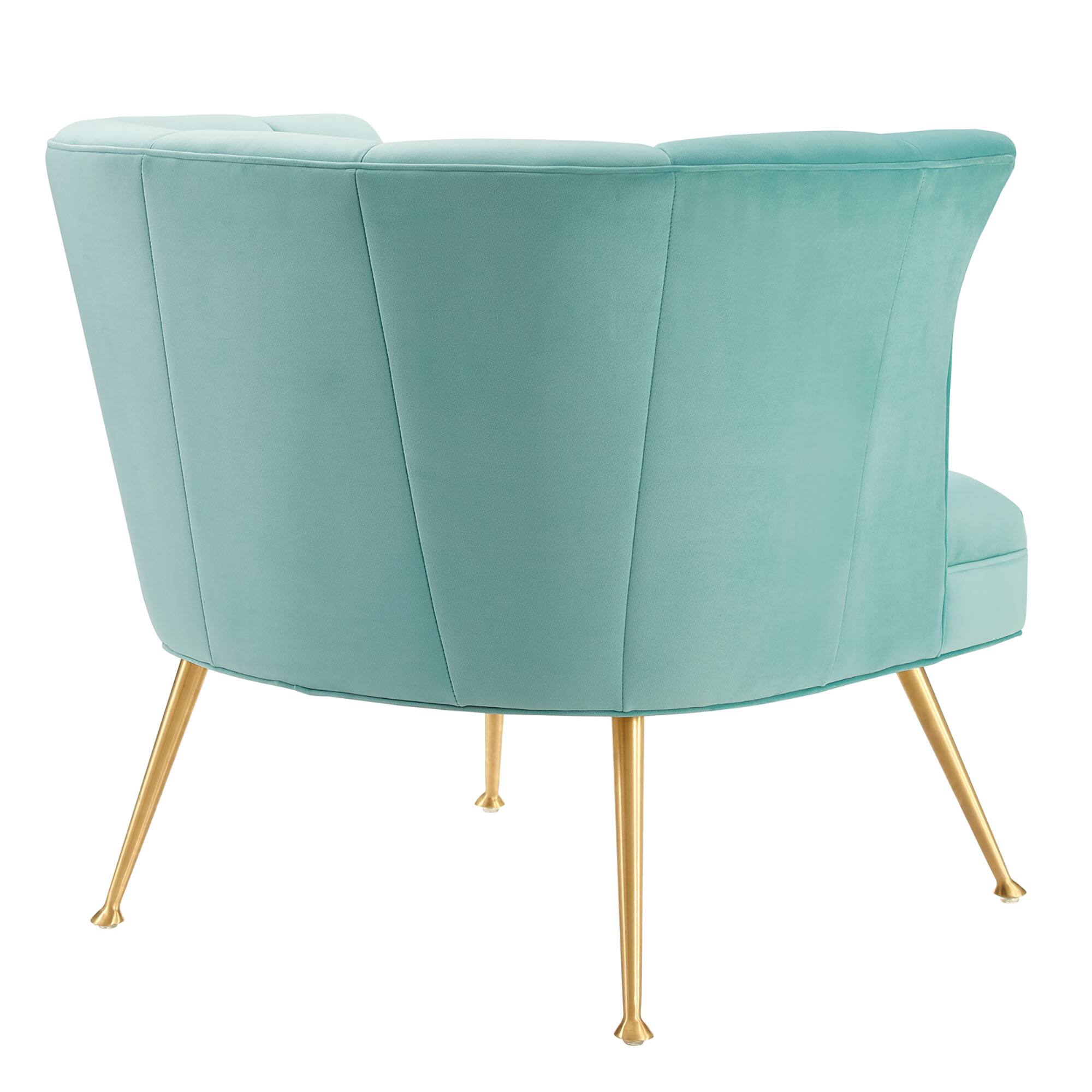 Alt View 2. Modway - Veronica Channel Tufted Performance Velvet Armchair by Modway - Mint.