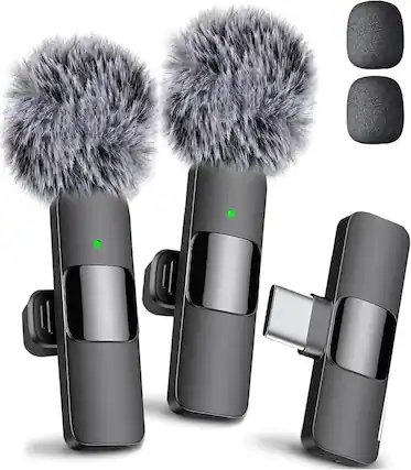 Front. Mini Mic Pro - Mini Mic Pro -Wireless Mic for iPhone, iPad, Android, Lavalier Microphone for Video Recording All iPhones & Androids - iPhone 15+ & Androids (USB-C).