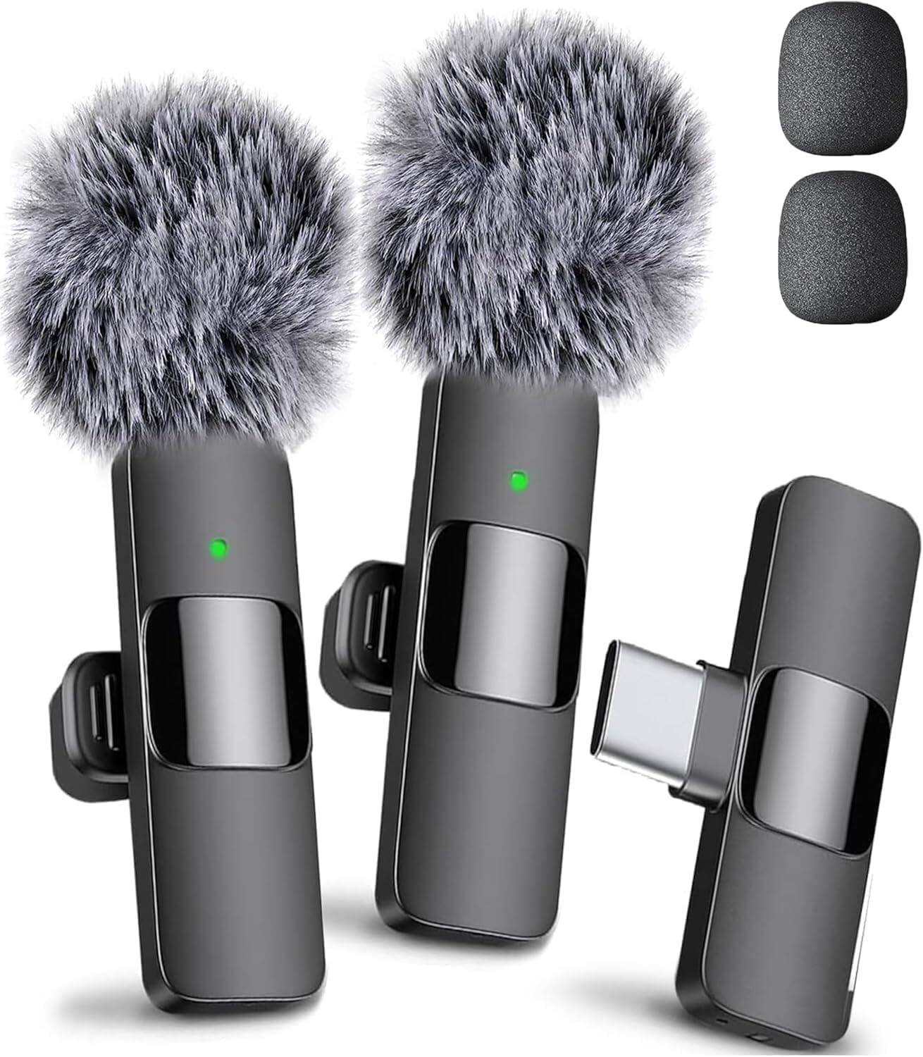 Front. Mini Mic Pro - Mini Mic Pro -Wireless Mic for iPhone, iPad, Android, Lavalier Microphone for Video Recording All iPhones & Androids - iPhone 15+ & Androids (USB-C).