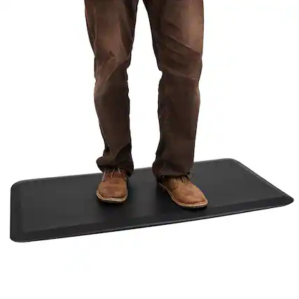 Front. Mind Reader - Anti-Fatigue Standing Desk Mat, 39.5" x 20.25", Black (SDMAT-BLK) - Clear.