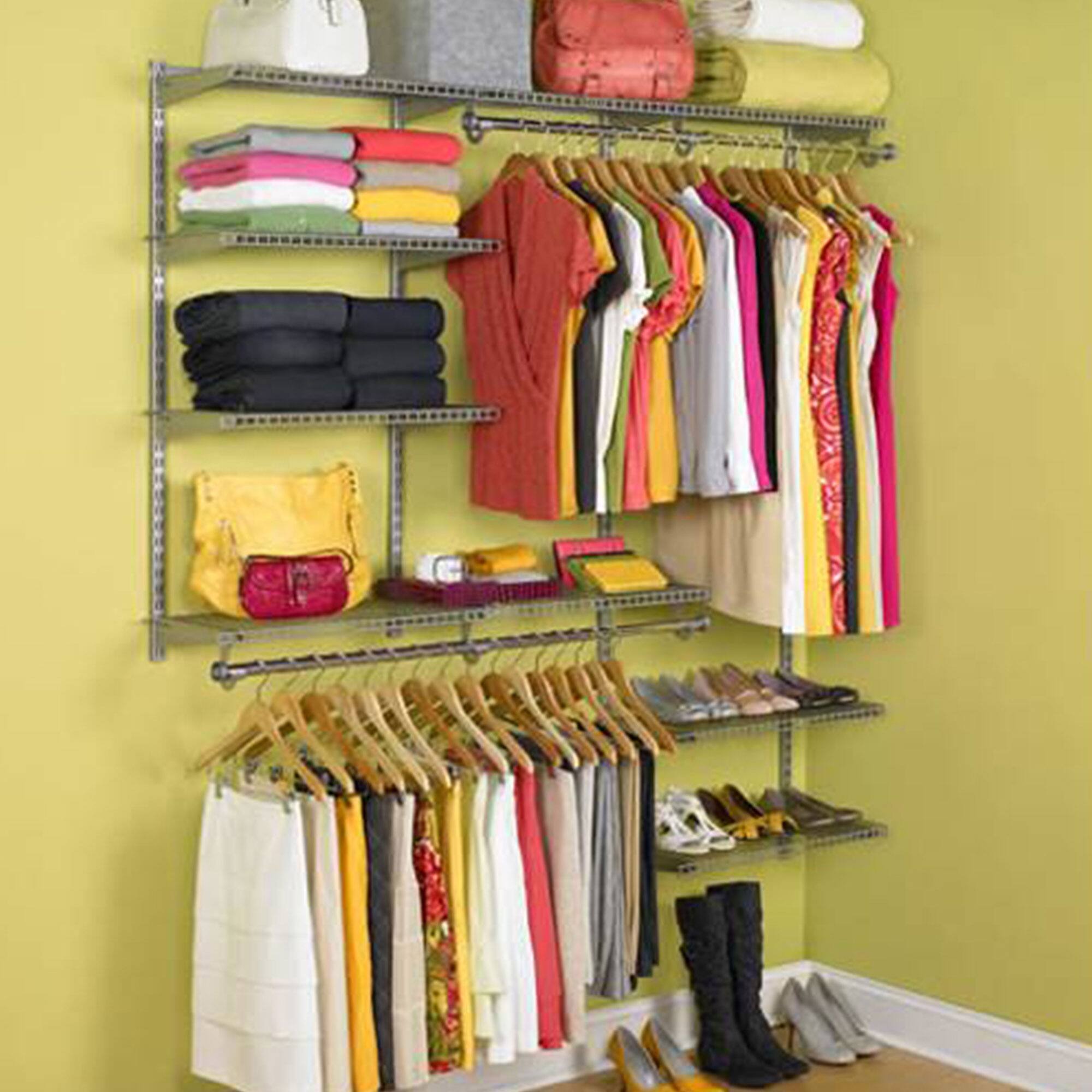 Alt View 10. RubberMaid - Rubbermaid Configurations 3-6 Ft Custom Closet Organizer Deluxe Kit, Titanium - Titanium.