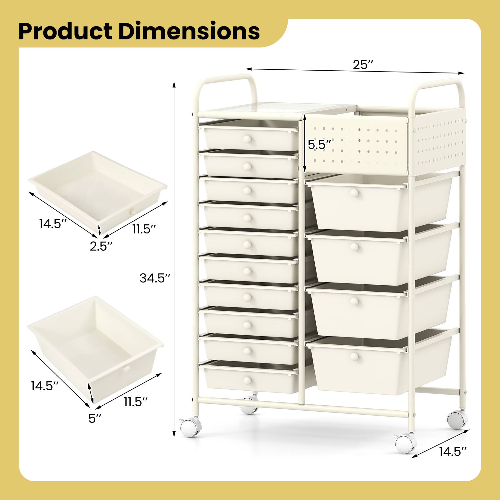 Product Dimensions: 25" x 5.5" x 14.5" x 2.5" x 11.5" x 34.5" x 14.5" x 5" x 11.5" x 14.5"