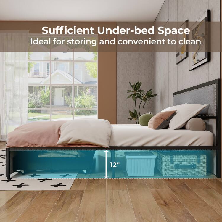 Sufficient Under-bed Space  
Ideal for storing and convenient to clean  
12"