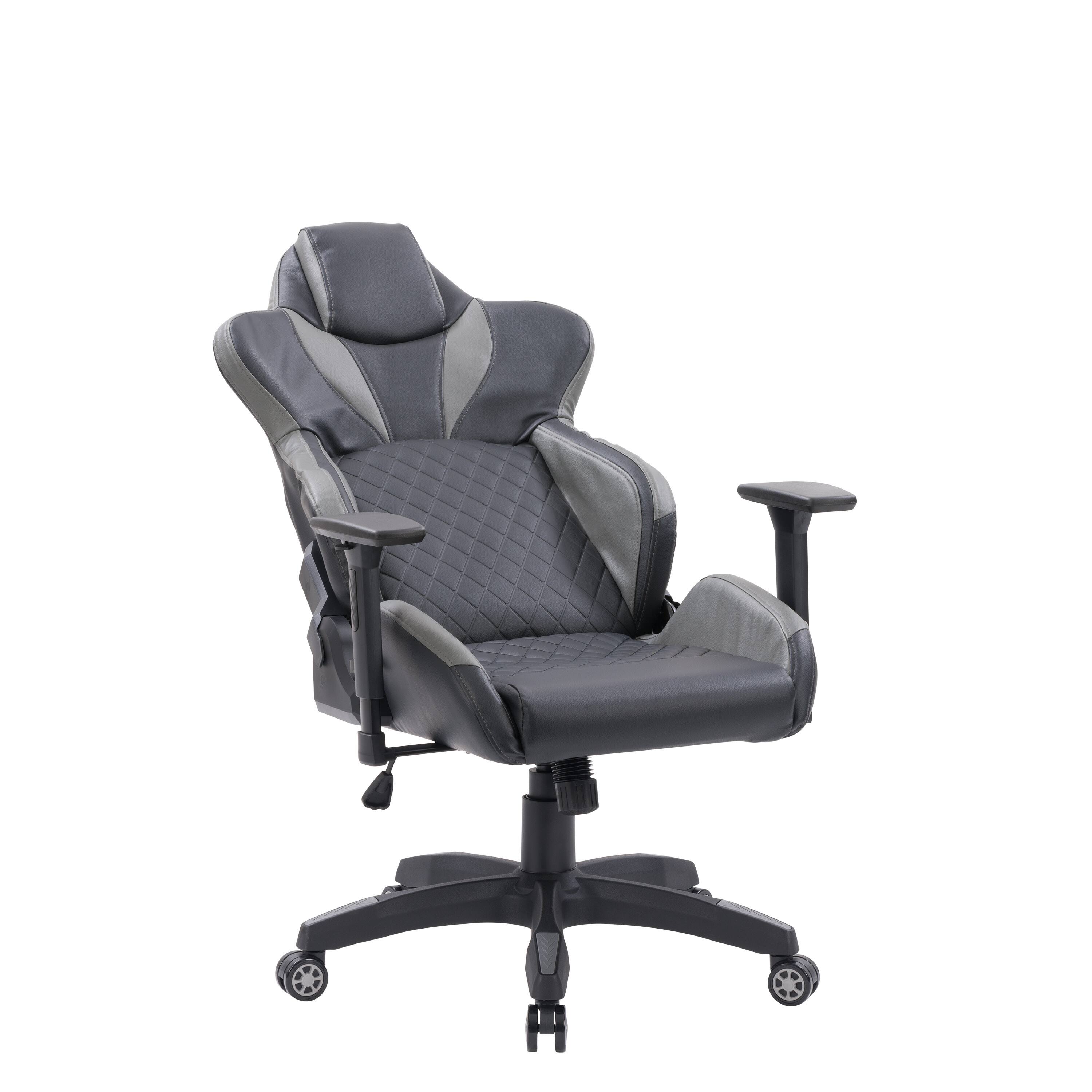 Alt View 11. CorLiving - Nightshade Gaming Chair - Black and Grey.