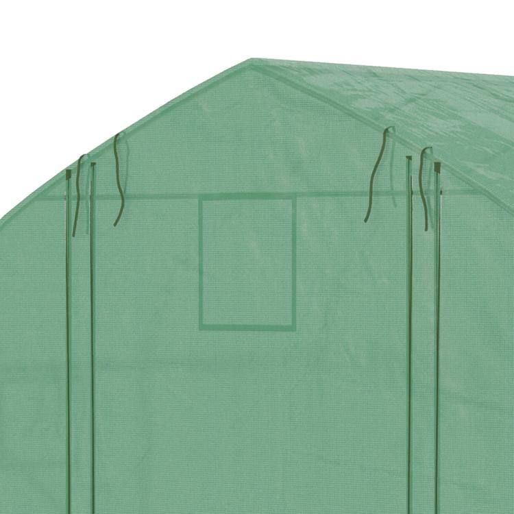 Alt View 9. PULUZ - 11.4 feet x 9.8 feet x 6.5 feet Walk-in Tunnel Greenhouse, Green House with Zippered Mesh Door, 7 Mesh Windows - Green.