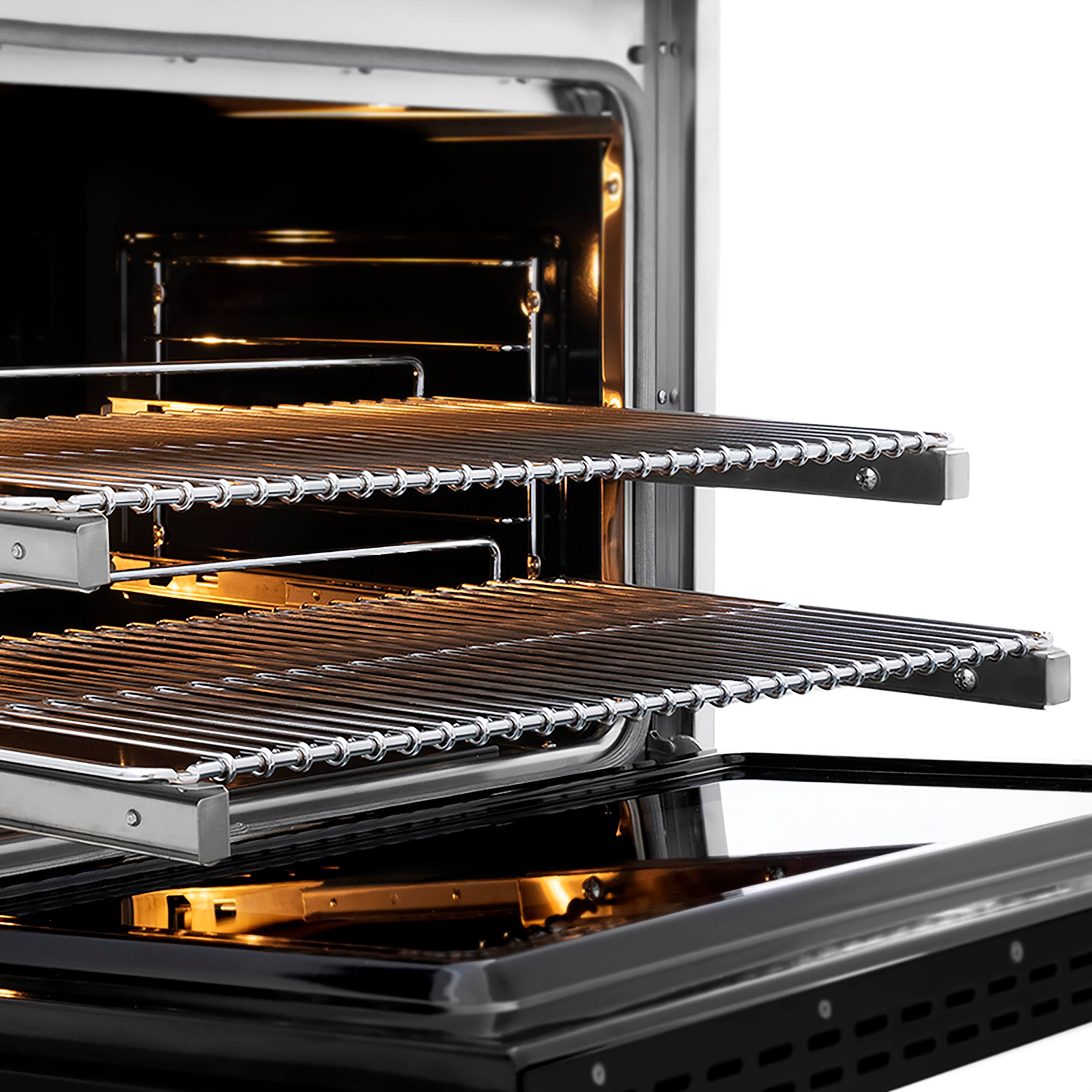 Alt View 11. ZLINE - ZLINE Autograph 36 in. Paramount Dual Fuel Range w/ DuoPro Cooktop & Black Door w/ Bronze Accents (PSDRZ-BLM-36-CB) - Stainless Steel with Black Matte Door.