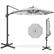Front. Best Choice Products - Best Choice Products 10ft 360-Degree Solar LED Lit Cantilever Patio Umbrella, Outdoor Hanging Shade - Fog Gray - Fog Gray.