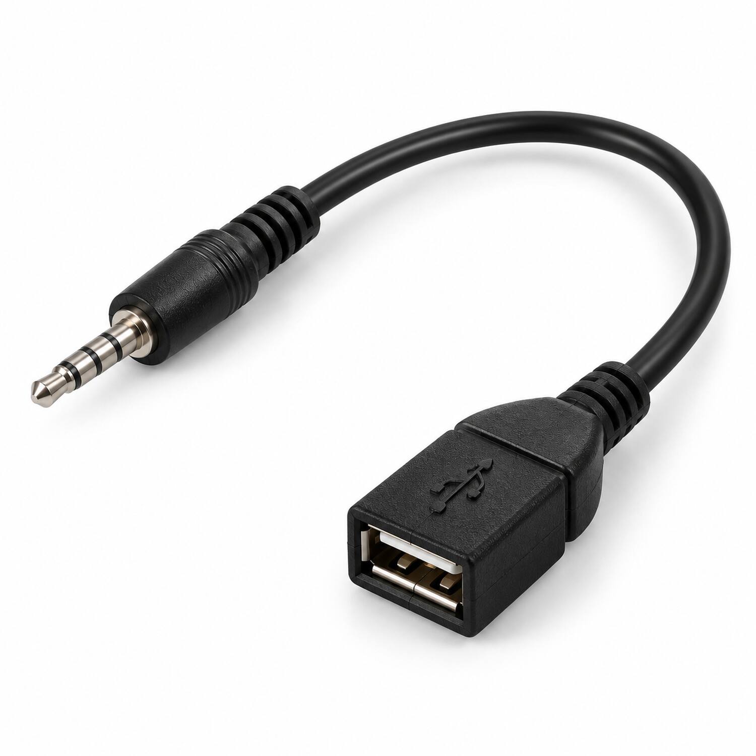 Angle. Sanoxy - 3.5mm AUX to USB Adapter Cable High Speed Data Transfer Cable Adapter Durable Plug and Use - Black.