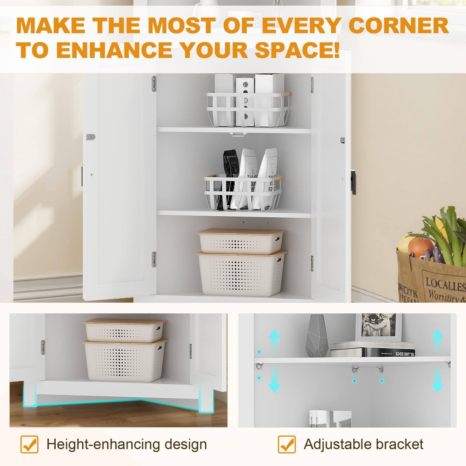 MAKE THE MOST OF EVERY CORNER TO ENHANCE YOUR SPACE!

Height-enhancing design

Adjustable bracket