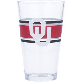 Logo Brands - Oklahoma Sooners 16oz. Stripe Pint Glass - Multicolor