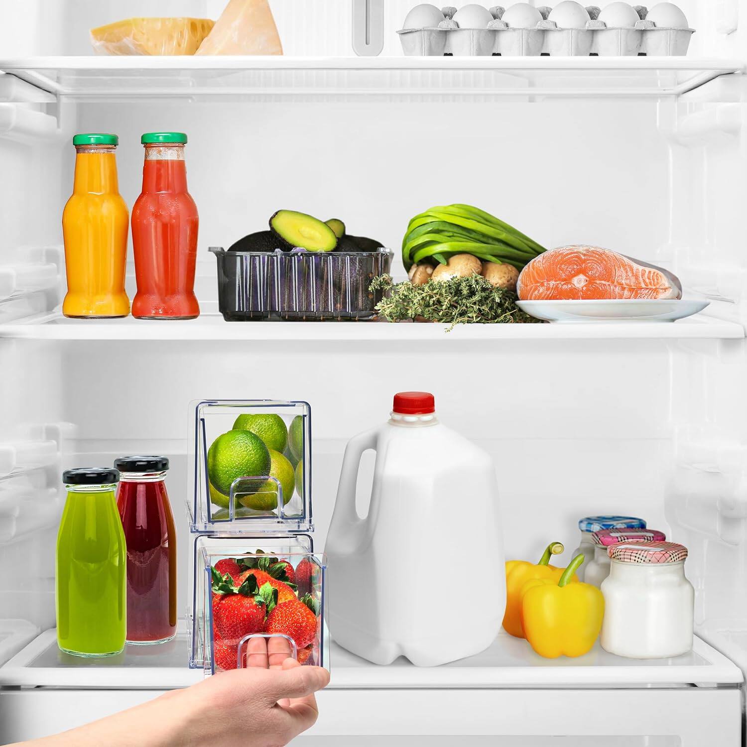 Back. Sorbus - Sorbus Fridge Drawers - Refrigerator Accessories and Organizer for Fruit, Snacks, Bottles, Cans.