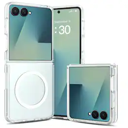 Dteck - Magnetic Shockproof Case for Samsung Galaxy Z Flip8, Matte Translucent Back Slim Cover with Raised Edge Screen Camera - Clean