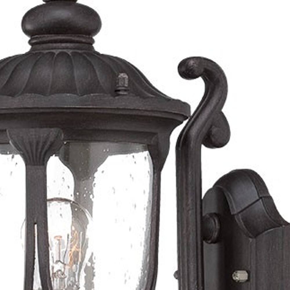 Alt View 1. Hivvago - Hivvago Black Cast Aluminum Glass Lantern Wall Light - Black.